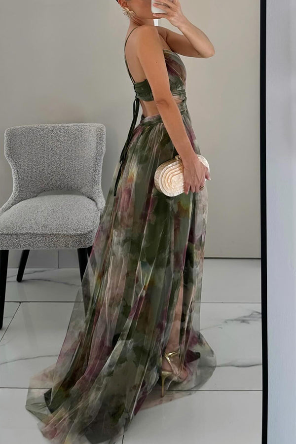 Fleur De Luxe - Robe Longue en Tulle Fluide