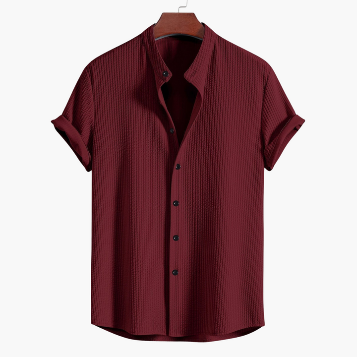 Fleur De Luxe - Chemise Bleu Clair en Coton Gaufré