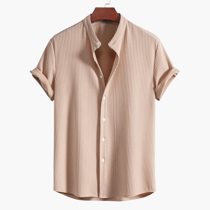 Fleur De Luxe - Chemise Bleu Clair en Coton Gaufré