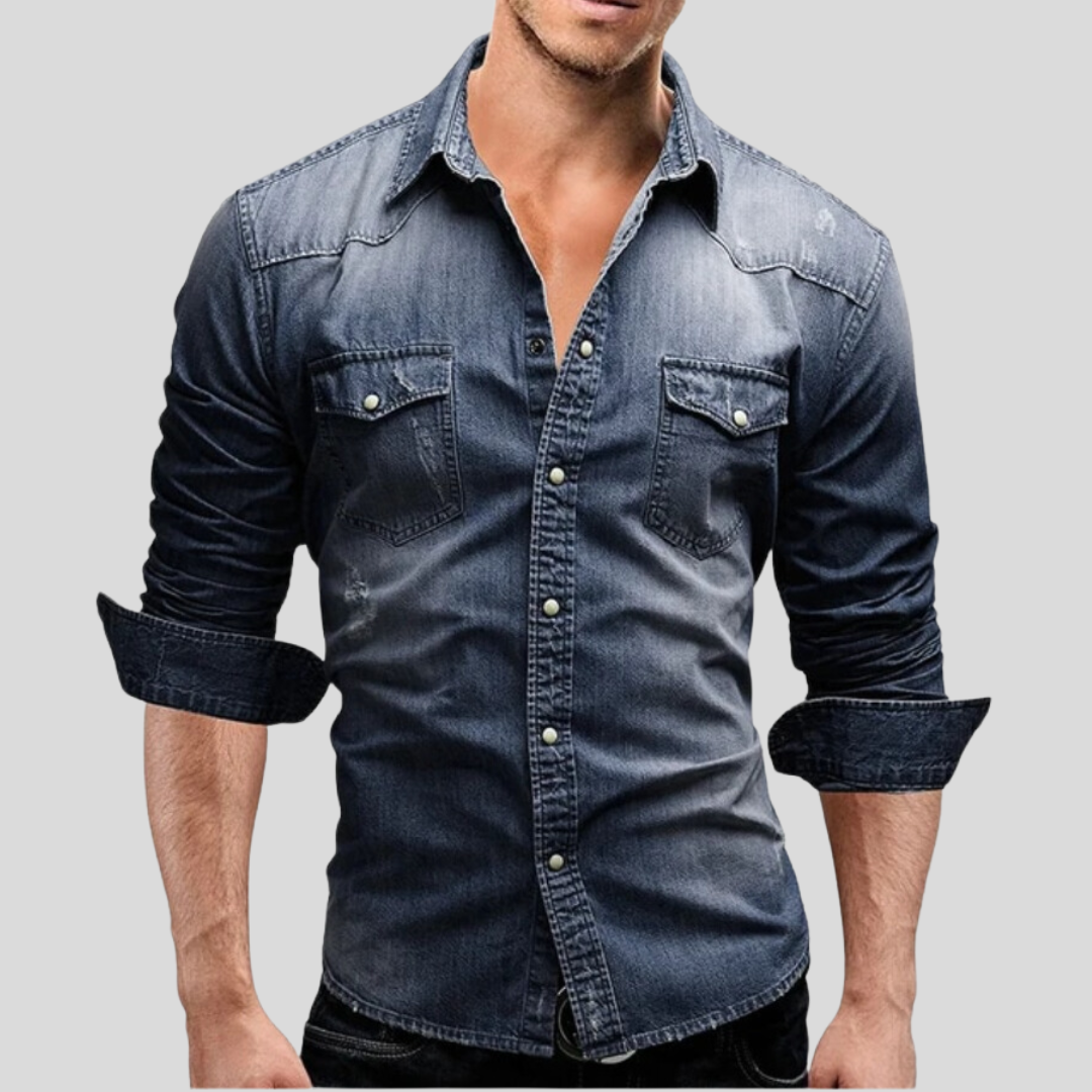 Fleur De Luxe - Chemise en Jean Noire Homme