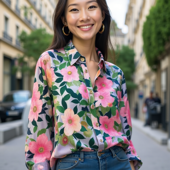Lila - Chemisier à imprimé floral
