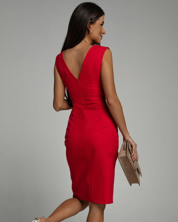 Fleur De Luxe | Robe Élégante Cintrée avec Décolleté en V