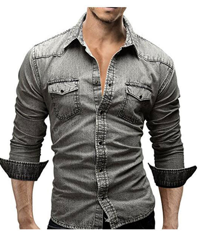 Fleur De Luxe - Chemise en Jean Noire Homme