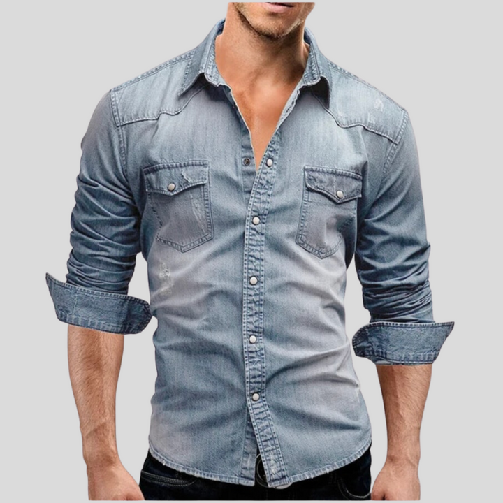 Fleur De Luxe - Chemise en Jean Noire Homme