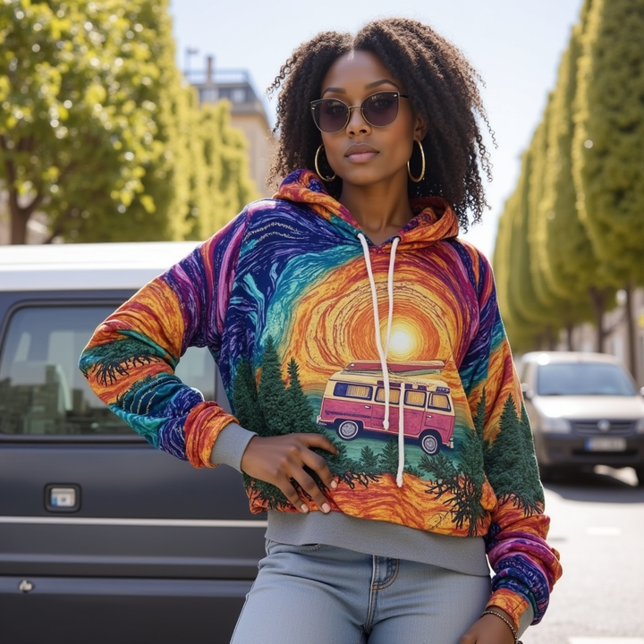 Mariska - Sweat à capuche rétro Roadtrip