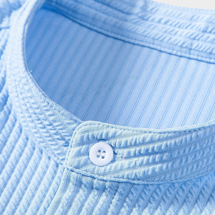 Fleur De Luxe - Chemise Bleu Clair en Coton Gaufré