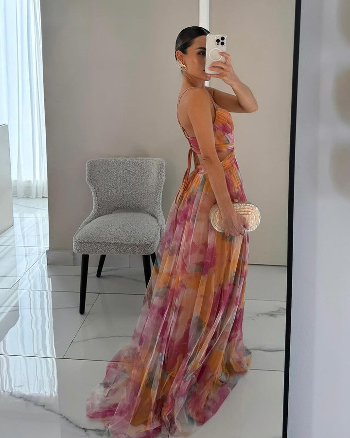 Fleur De Luxe - Robe Longue en Tulle Fluide