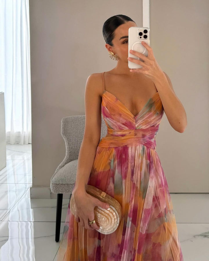Fleur De Luxe - Robe Longue en Tulle Fluide