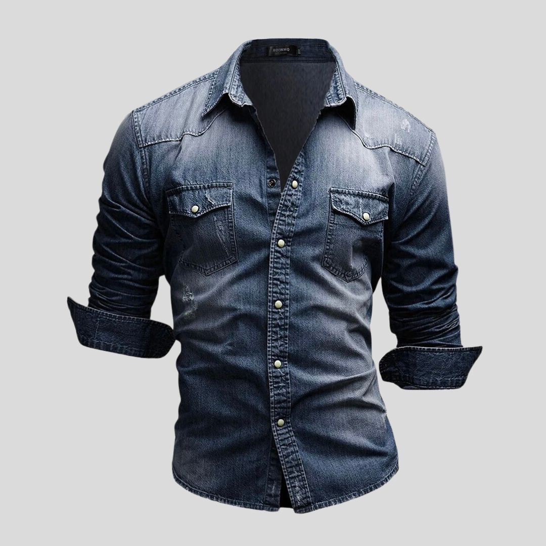 Fleur De Luxe - Chemise en Jean Noire Homme