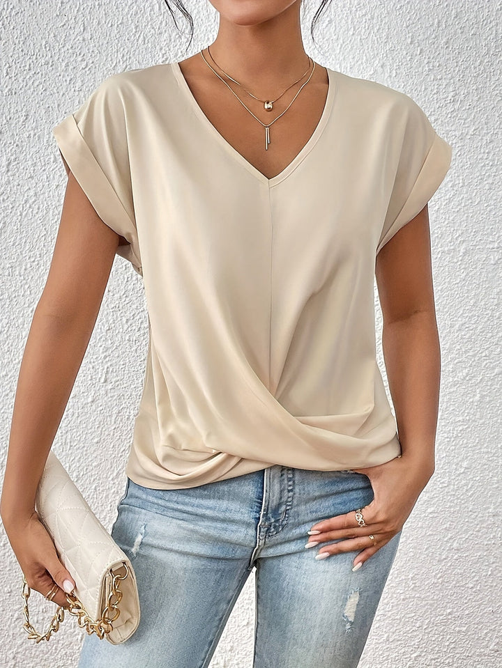 Éloïse| T-shirt Col Cœur Décontracté
