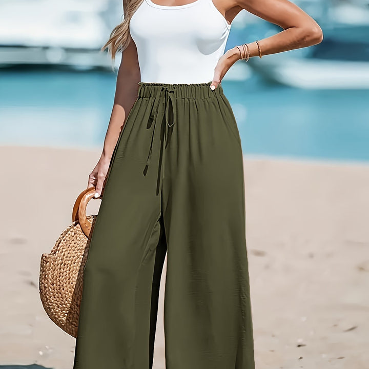 Fleur De Luxe - Pantalon Fluide Taille Haute