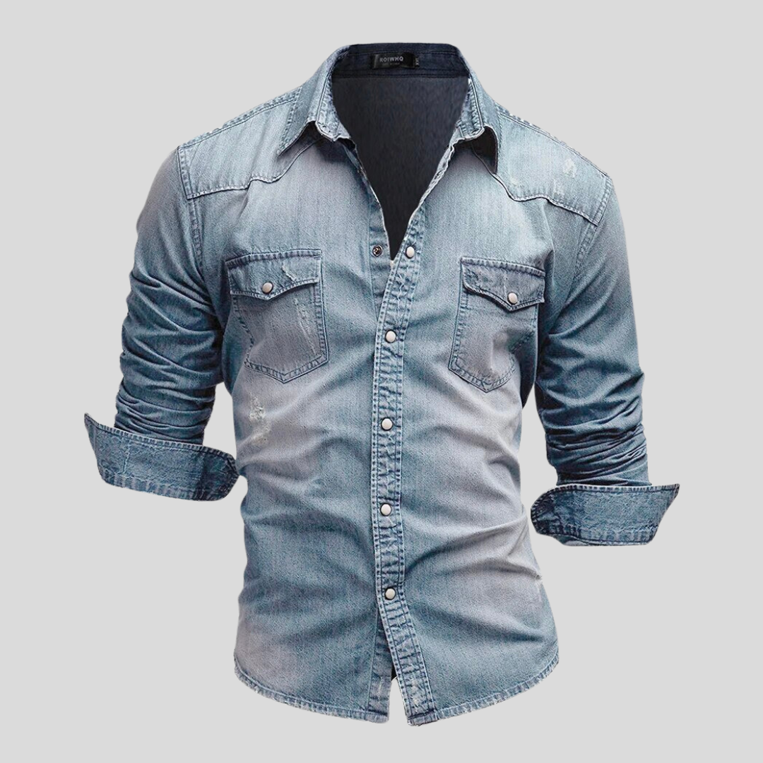 Fleur De Luxe - Chemise en Jean Noire Homme