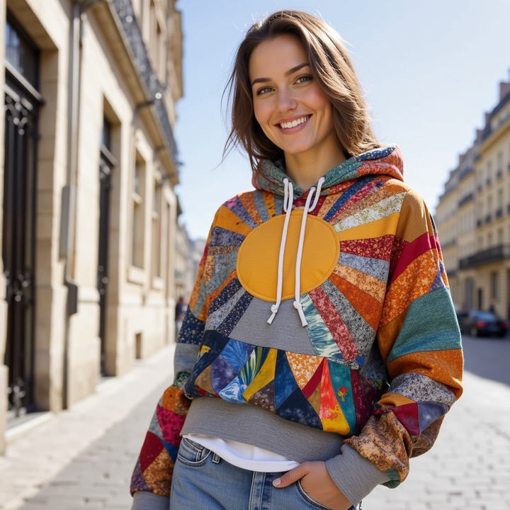 Clara - Sweat à capuche coloré au lever du soleil