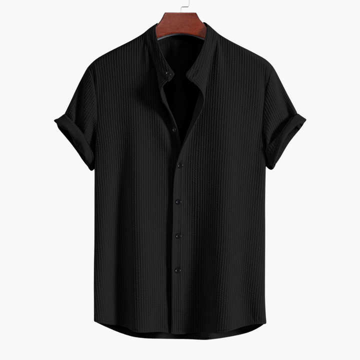 Fleur De Luxe - Chemise Bleu Clair en Coton Gaufré