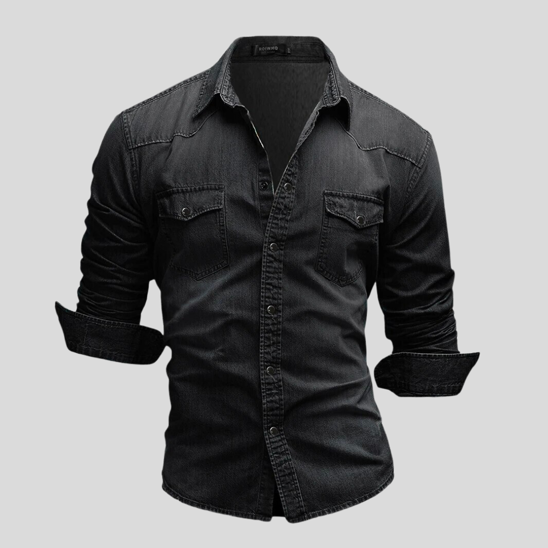 Fleur De Luxe - Chemise en Jean Noire Homme