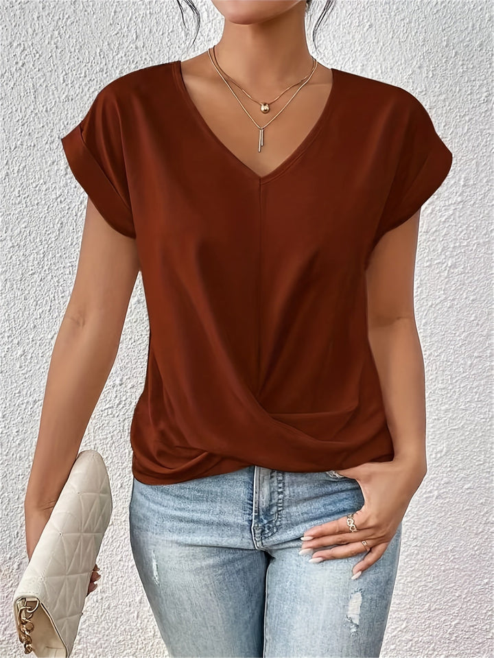 Éloïse| T-shirt Col Cœur Décontracté