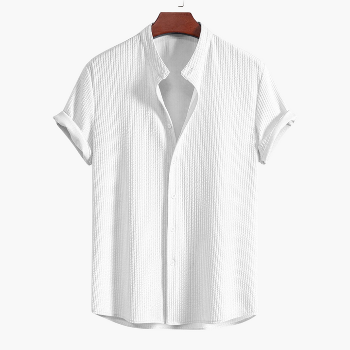 Fleur De Luxe - Chemise Bleu Clair en Coton Gaufré