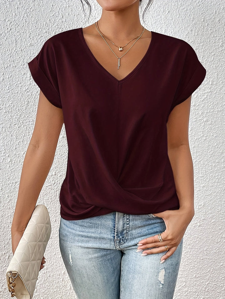 Éloïse| T-shirt Col Cœur Décontracté