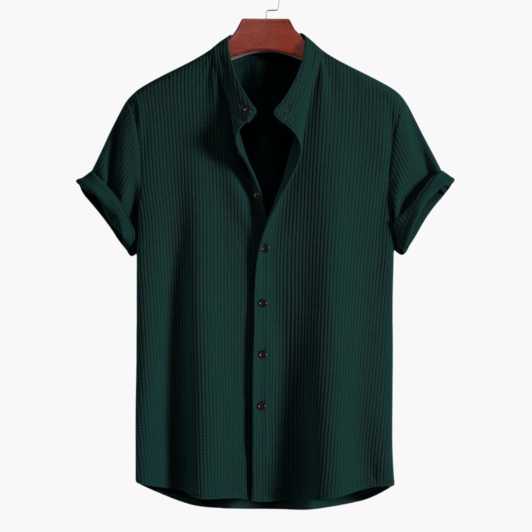Fleur De Luxe - Chemise Bleu Clair en Coton Gaufré