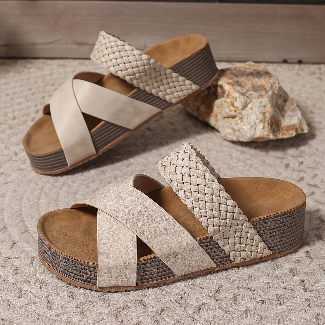 Fleur De Luxe - Sandales Compensées Tressées