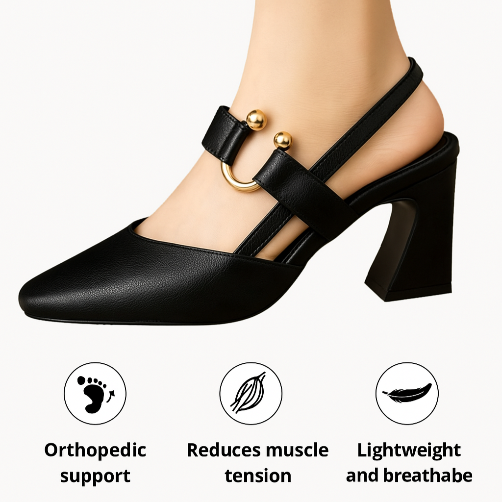 Fleur De Luxe - Escarpins Slingback Élégance Architecturale