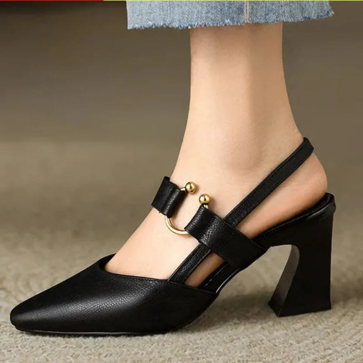 Fleur De Luxe - Escarpins Slingback Élégance Architecturale