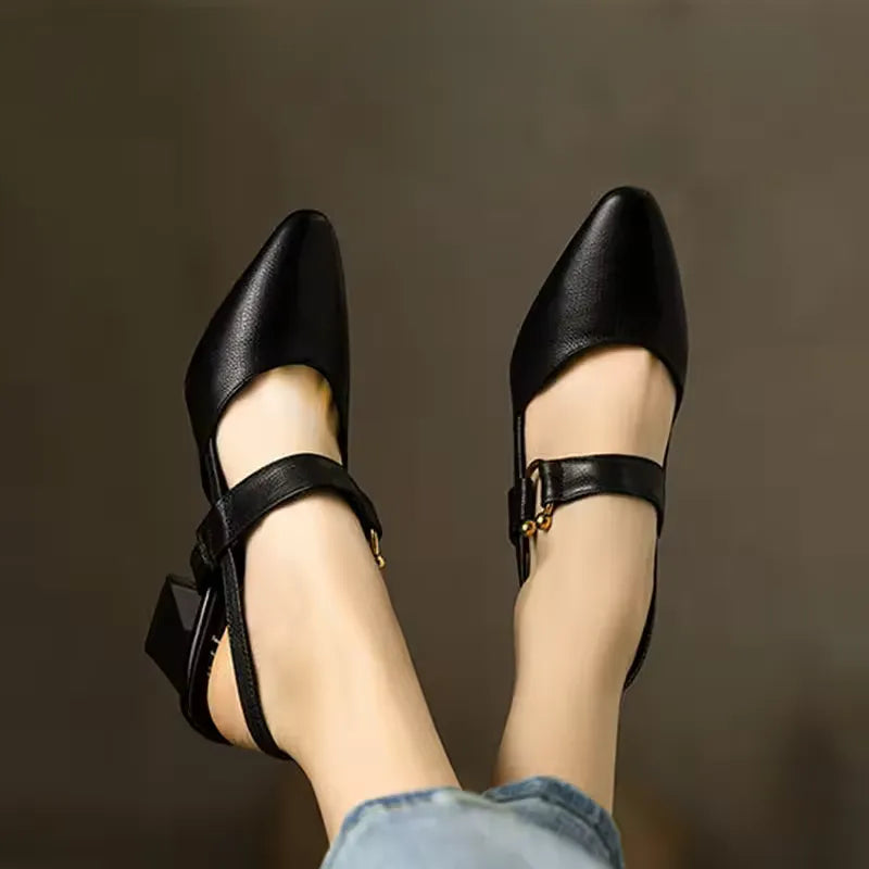 Fleur De Luxe - Escarpins Slingback Élégance Architecturale
