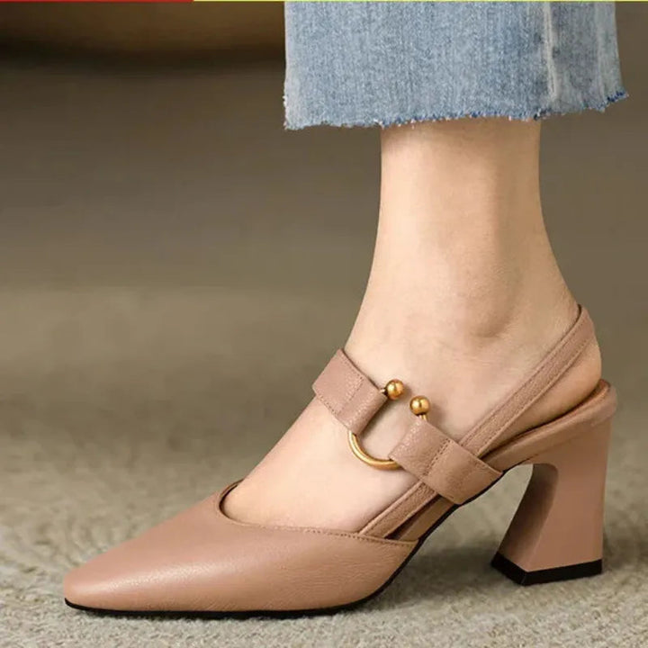 Fleur De Luxe - Escarpins Slingback Élégance Architecturale