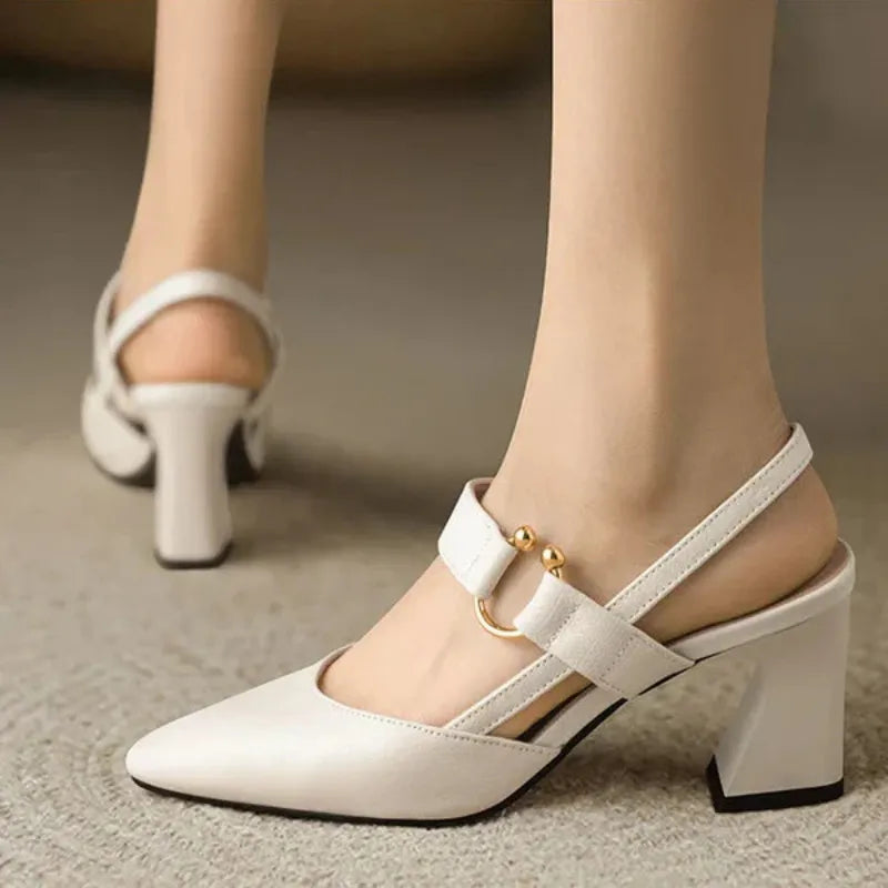 Fleur De Luxe - Escarpins Slingback Élégance Architecturale