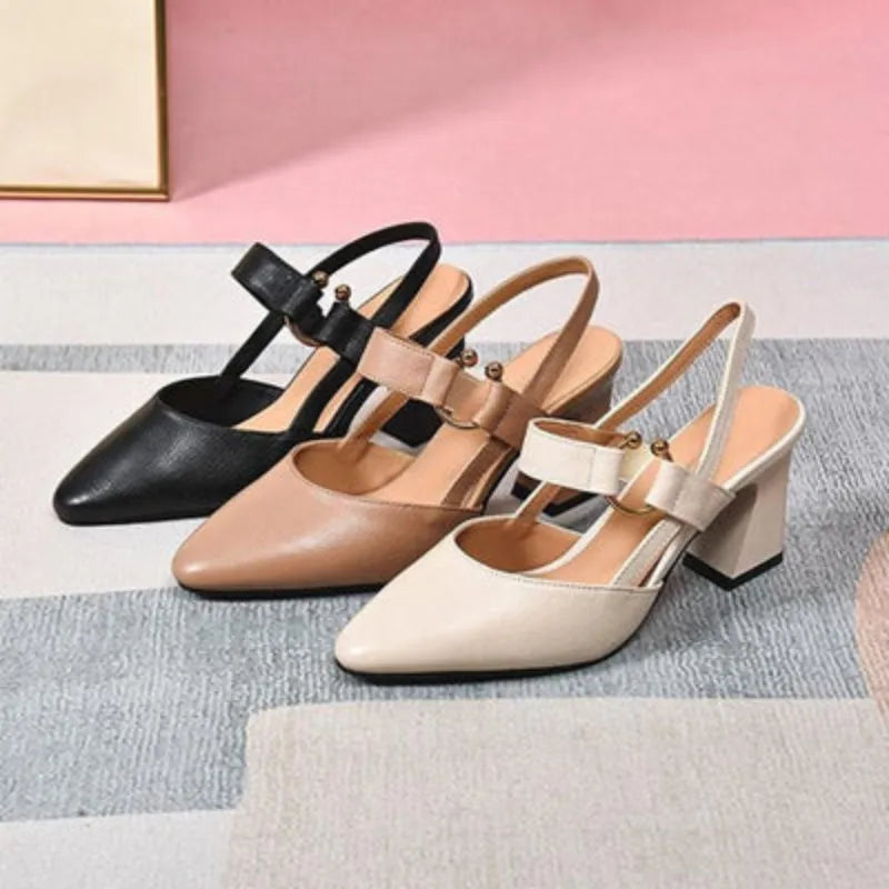 Fleur De Luxe - Escarpins Slingback Élégance Architecturale