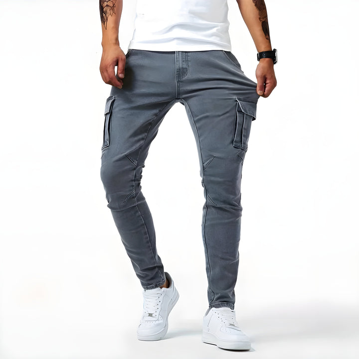 SAMUEL | Pantalon cargo en denim élastique