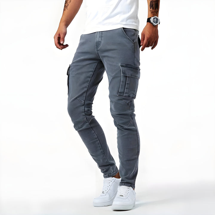 SAMUEL | Pantalon cargo en denim élastique