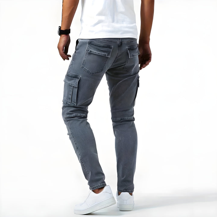 SAMUEL | Pantalon cargo en denim élastique