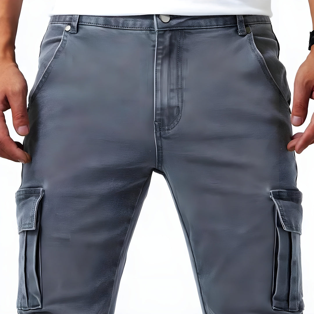 SAMUEL | Pantalon cargo en denim élastique