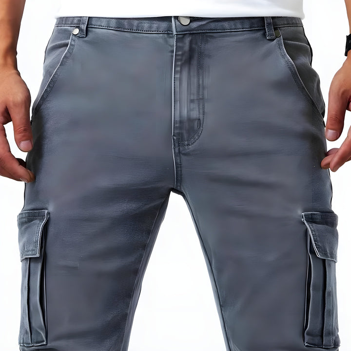 SAMUEL | Pantalon cargo en denim élastique