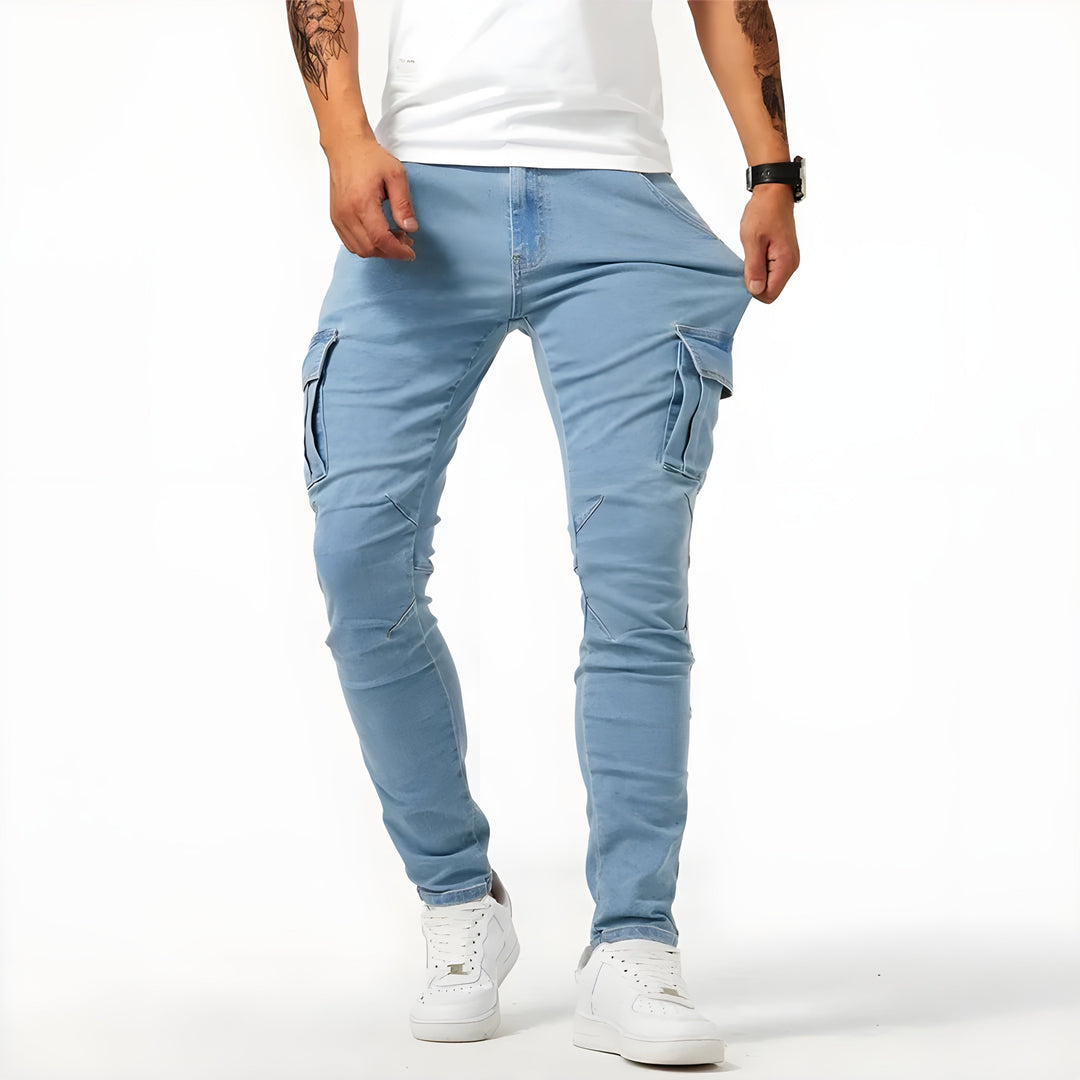 SAMUEL | Pantalon cargo en denim élastique