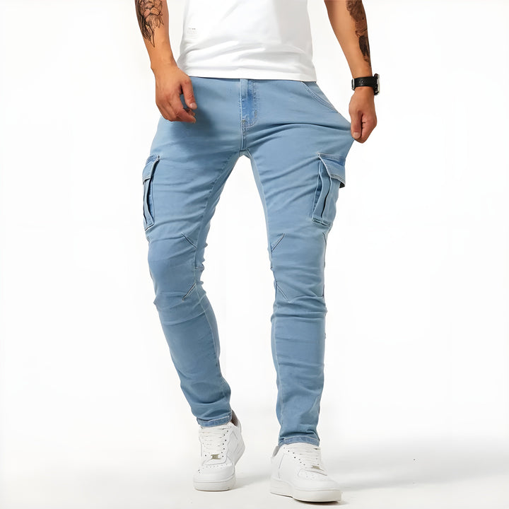 SAMUEL | Pantalon cargo en denim élastique