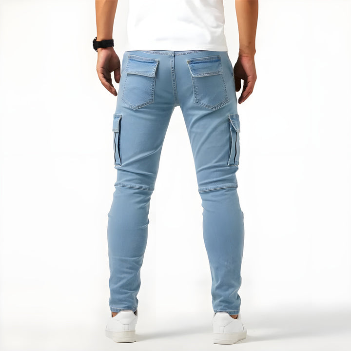 SAMUEL | Pantalon cargo en denim élastique