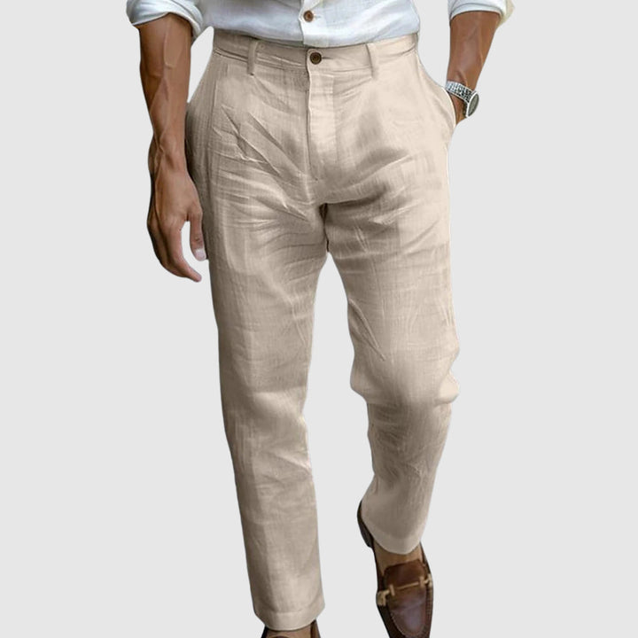 Fleur De Luxe - Pantalon en Lin Noir Homme