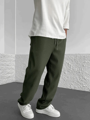 Fleur De Luxe - Pantalon côtelé coupe décontractée
