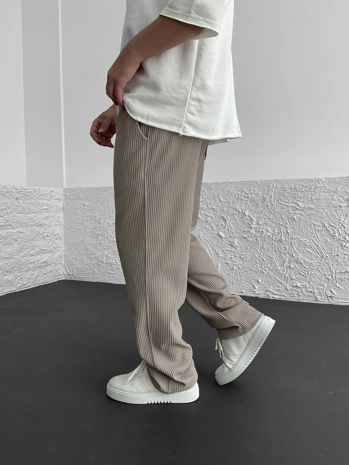 Fleur De Luxe - Pantalon côtelé coupe décontractée