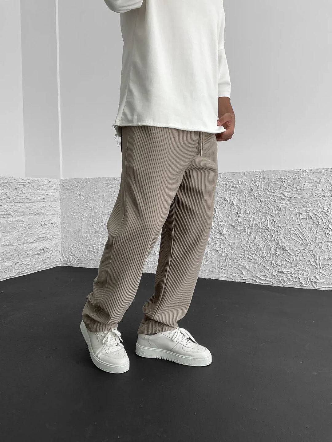 Fleur De Luxe - Pantalon côtelé coupe décontractée