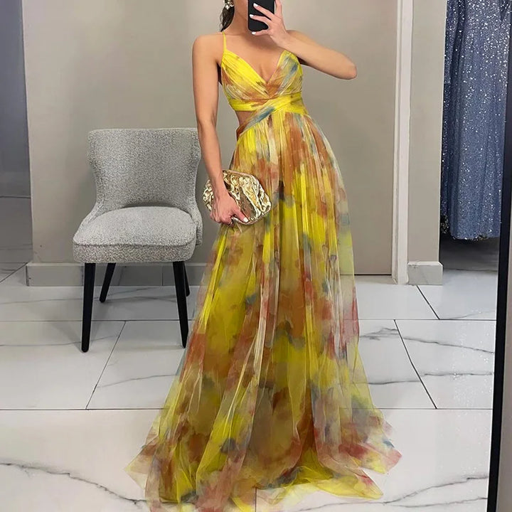 Fleur De Luxe - Robe Longue en Tulle Fluide