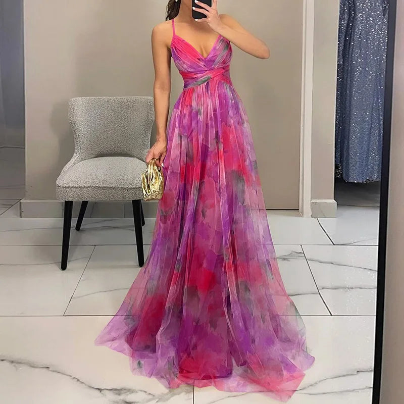Fleur De Luxe - Robe Longue en Tulle Fluide