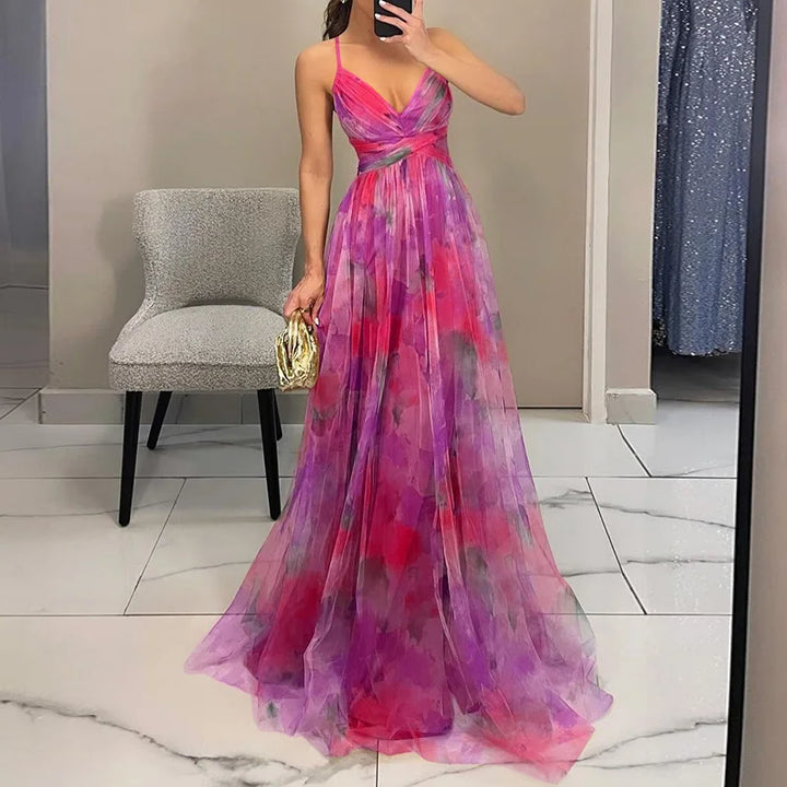Fleur De Luxe - Robe Longue en Tulle Fluide
