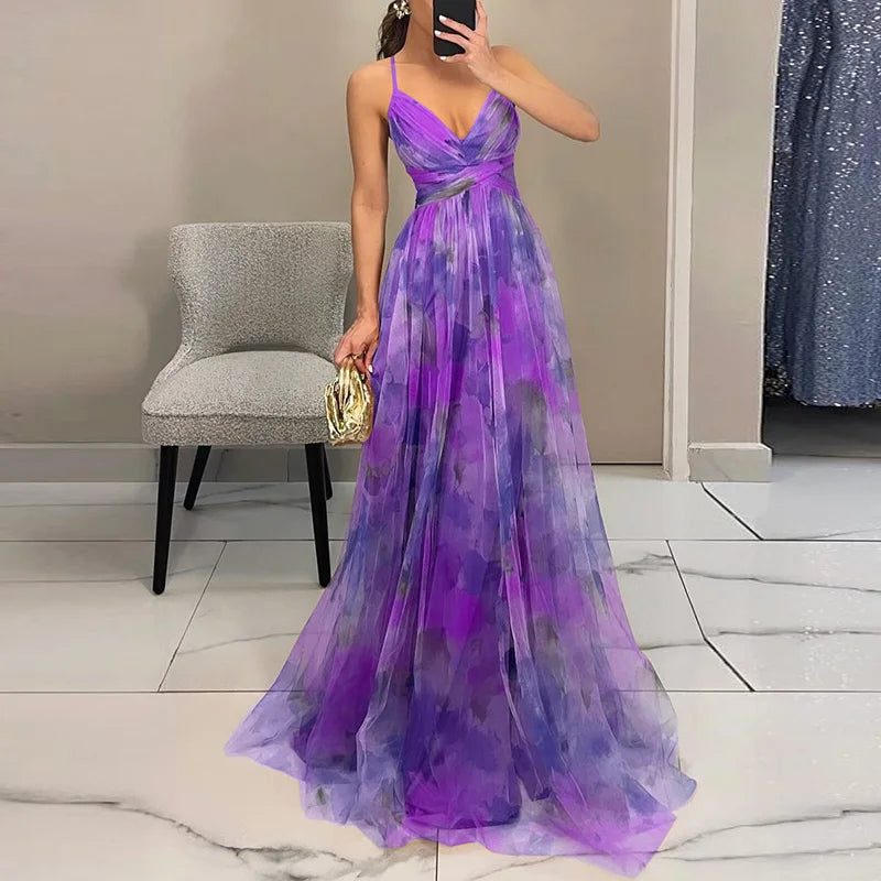 Fleur De Luxe - Robe Longue en Tulle Fluide