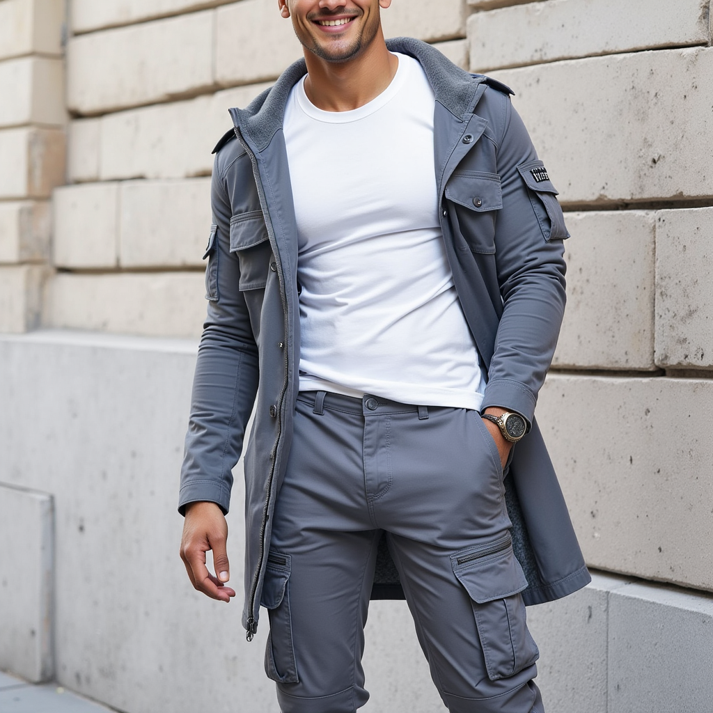 SAMUEL | Pantalon cargo en denim élastique