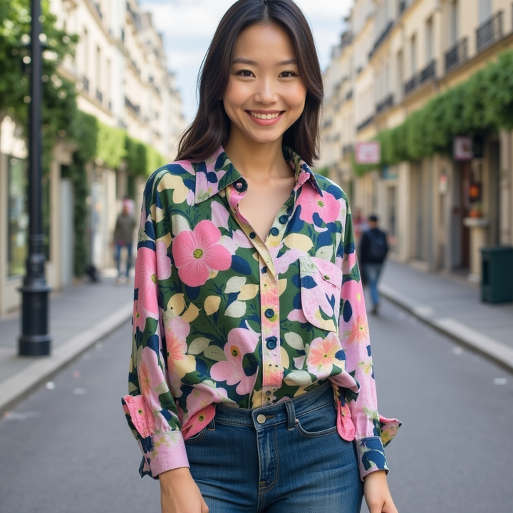 Lila - Chemisier à imprimé floral