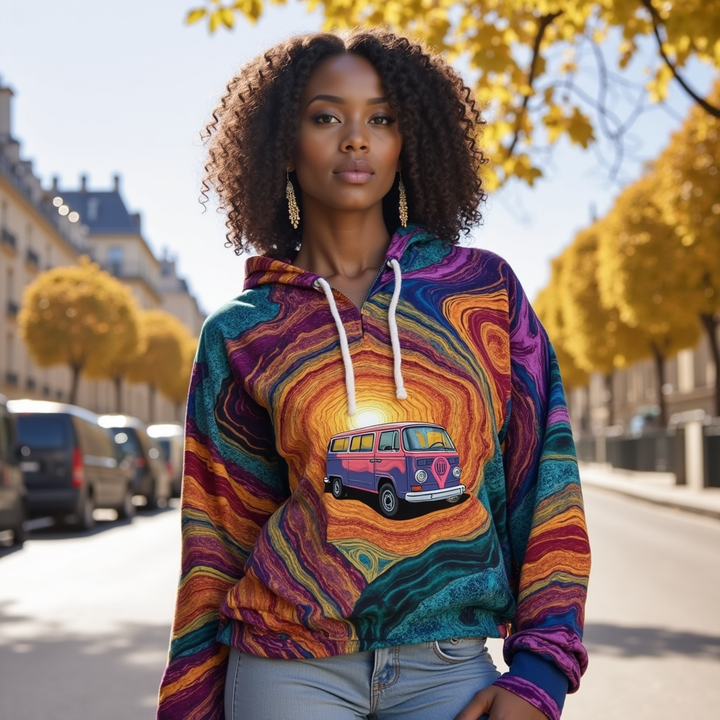 Mariska - Sweat à capuche rétro Roadtrip