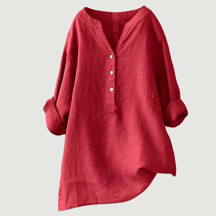 Fleur De Luxe - Tunique Oversize en Lin Rouge